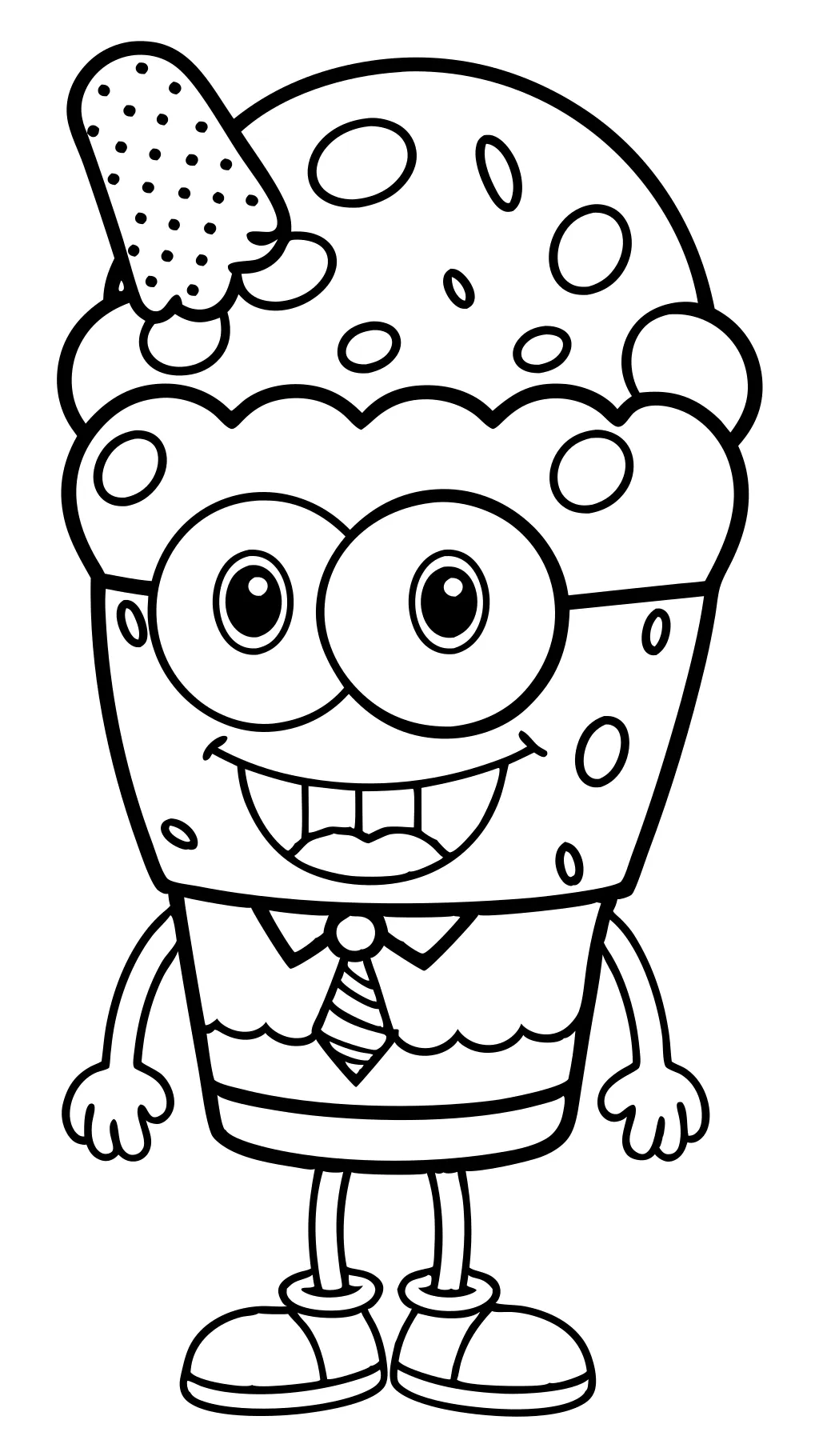 spongbob as icecream coloring page